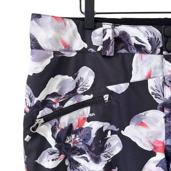 Obermeyer Malta Insulated Snow Ski Snowboard Pants Black Floral Size 12 - Picture 6 of 16